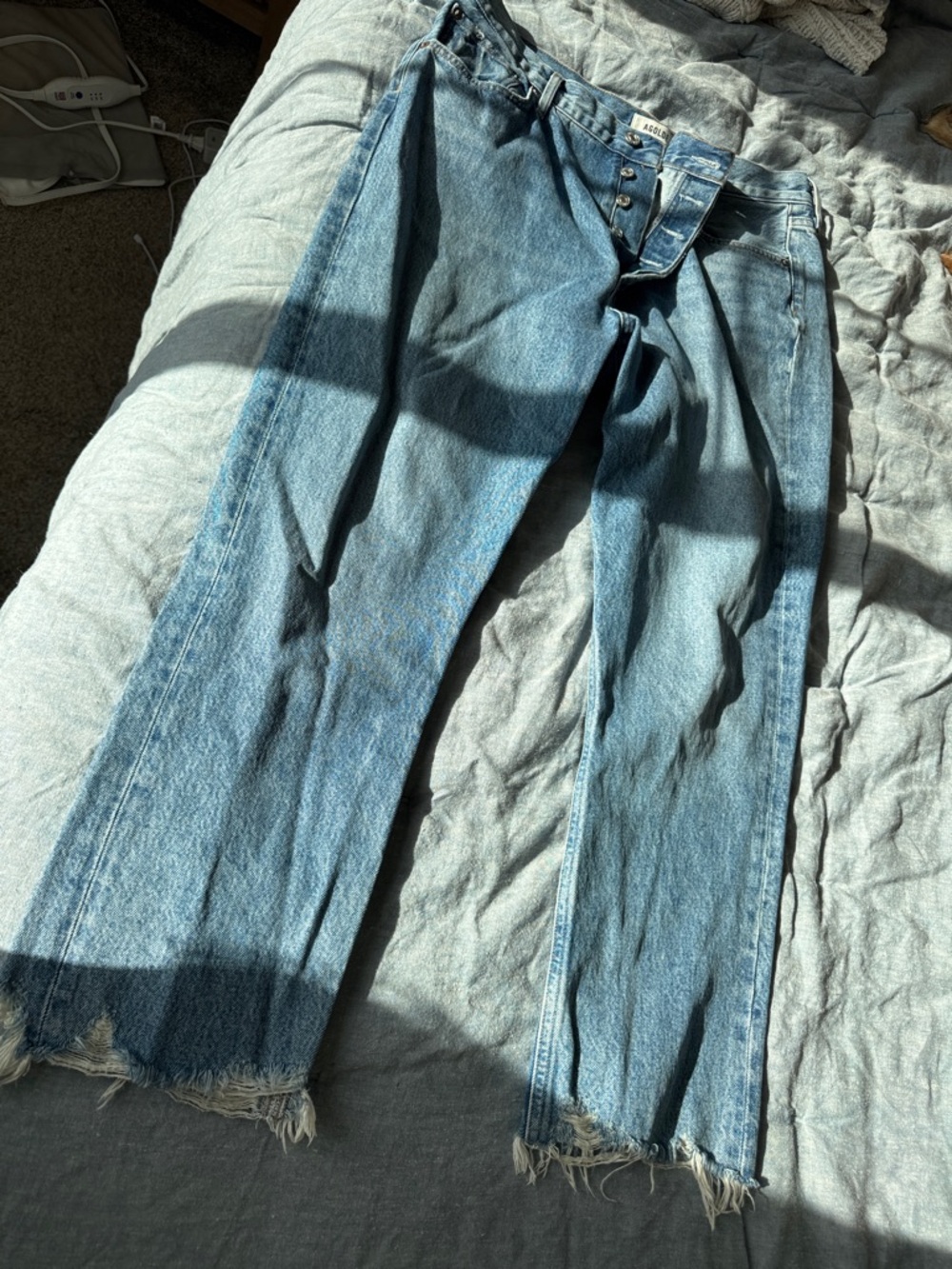 Agolde Riley High Rise Straight Crop Jeans